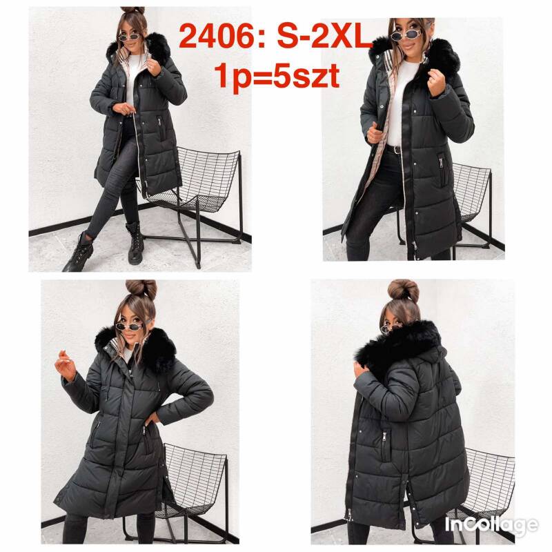 Plaszcze damkie zimowe Roz S-2XL, 1 Kolor Paczka 5 szt